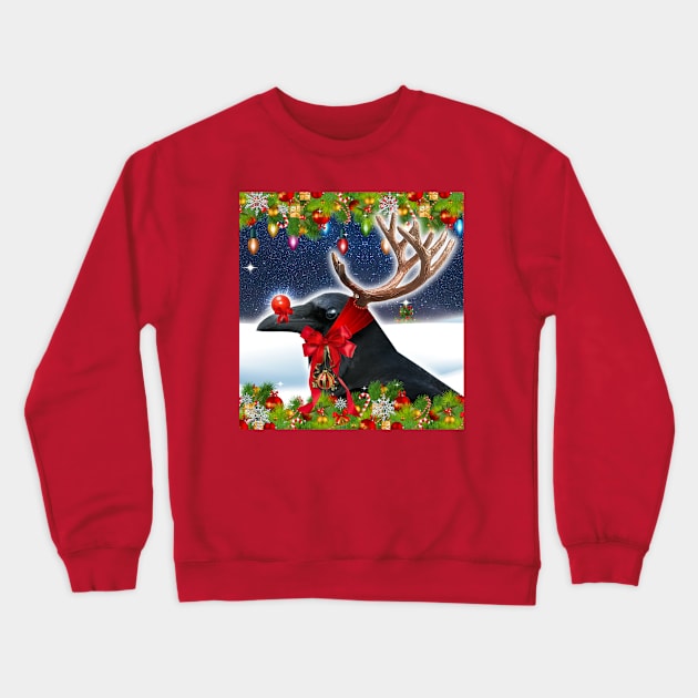 CHRISTMAS RAVEN RUDOLPH FUN!;) Crewneck Sweatshirt by SquishyTees Galore!